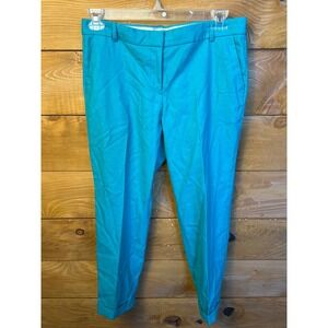 J. Crew Women Cafe Capri Blue Wool Blend Cropped Dress Pants 10 Ankle Career Y2K